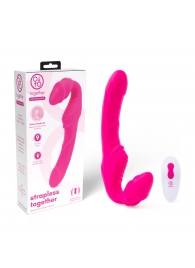 Розовый безремневой страпон на радиоуправлении Strapless Together - 22 см. - Together Toy - купить с доставкой в Кирове