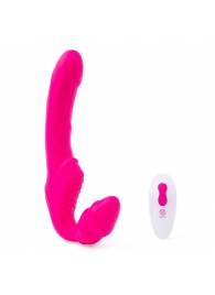 Розовый безремневой страпон на радиоуправлении Strapless Together - 22 см. - Together Toy - купить с доставкой в Кирове