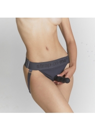 Серые трусики для фиксации насадок Strap-on-me Harness Lingerie Unique - Strap-on-me - купить с доставкой в Кирове
