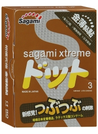 Презервативы Sagami Xtreme FEEL UP с точечной текстурой и линиями прилегания - 3 шт. - Sagami - купить с доставкой в Кирове