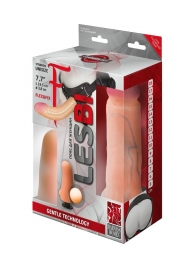 Телесный страпон Harness LESBI с вагинальной пробкой - 16,5 см. - LOVETOY (А-Полимер) - купить с доставкой в Кирове