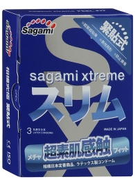 Розовые презервативы Sagami Xtreme FEEL FIT 3D - 3 шт. - Sagami - купить с доставкой в Кирове