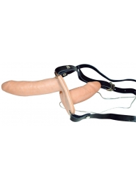 Телесный женский страпон с вагинальной пробкой Strap-On Duo - 15 см. - Orion - купить с доставкой в Кирове