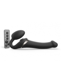 Черный безремневой страпон Multi Orgasm Size M с клиторальной стимуляцией - Strap-on-me - купить с доставкой в Кирове