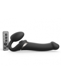Черный безремневой страпон Multi Orgasm Size L с клиторальной стимуляцией - Strap-on-me - купить с доставкой в Кирове