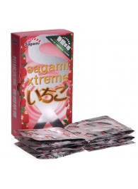 Презервативы Sagami Xtreme Strawberry c ароматом клубники - 10 шт. - Sagami - купить с доставкой в Кирове