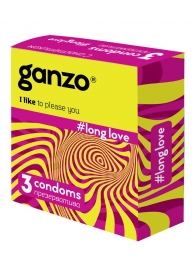 Презервативы с анестетиком для продления удовольствия Ganzo Long Love - 3 шт. - Ganzo - купить с доставкой в Кирове