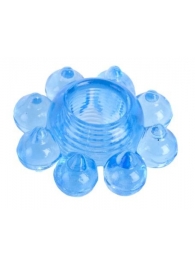Голубая гелевая насадка-цветок - Toyfa Basic - в Кирове купить с доставкой