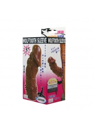Коричневая насадка на пенис Wolftooth Sleeve - 13 см. - Baile - в Кирове купить с доставкой
