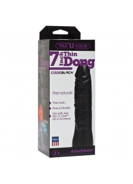 Насадка-фаллоимитатор для страпон-систем Vac-U-Lock CodeBlack 7 Inch Thin Dong - 18,3 см. - Doc Johnson - купить с доставкой в Кирове