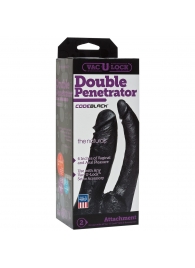 Черная насадка-фаллоимитатор для двойной стимуляции Double Penetrator - 16 см. - Doc Johnson - купить с доставкой в Кирове