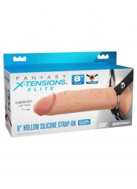 Полый страпон на ремнях 8’’ Hollow Silicone Strap-on - Pipedream - купить с доставкой в Кирове