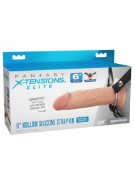 Полый страпон на ремнях 6’’ Hollow Silicone Strap-on - Pipedream - купить с доставкой в Кирове