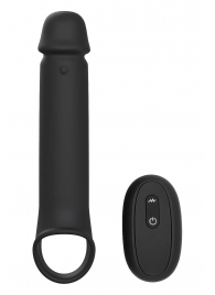 Черная насадка-удлинитель с вибрацией Vibrating Extender With Remote - Dream Toys - в Кирове купить с доставкой