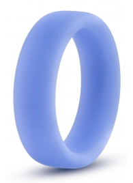 Голубое люминесцентное кольцо Silicone Glo Cock Ring - Blush Novelties - в Кирове купить с доставкой