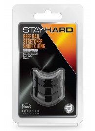 Черное эрекционное кольцо на мошонку Beef Ball Stretcher Snug X Long - Blush Novelties - в Кирове купить с доставкой