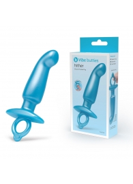 Голубая анальная пробка для массажа простаты Hither Silicone Prostate Plug - 14,3 см. - b-Vibe - в Кирове купить с доставкой