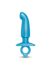Голубая анальная пробка для массажа простаты Hither Silicone Prostate Plug - 14,3 см. - b-Vibe - в Кирове купить с доставкой