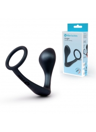 Черное эрекционное кольцо со стимулятором простаты Ringer Cock Ring   Plug - b-Vibe - в Кирове купить с доставкой
