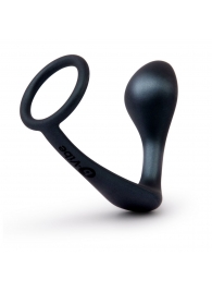 Черное эрекционное кольцо со стимулятором простаты Ringer Cock Ring   Plug - b-Vibe - в Кирове купить с доставкой