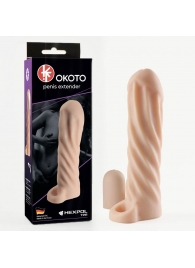 Телесная насадка-удлинитель Okoto со спиралевидным рельефом - 16 см. - Sitabella - в Кирове купить с доставкой
