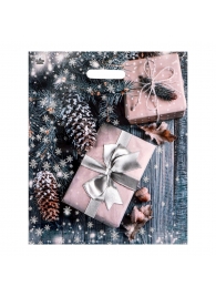 Новогодний пакет с принтом в виде подарков и вырубной ручкой (45х38 см) - Сима-Ленд - купить с доставкой в Кирове