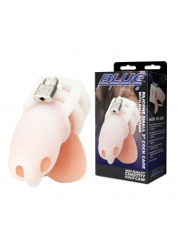 Белая клетка для пениса Silicone Small 2 in Cock Cage With Ball Divider - BlueLine - купить с доставкой в Кирове