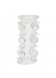 Прозрачная насадка на пенис с шипами и бугорками JELLY JOY LUST CLUSTER CLEAR - Dream Toys - в Кирове купить с доставкой