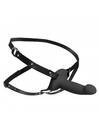Черный полый страпон с вибрацией 2’’ Erection 28X Smooth Vibrating Silicone Penis Sheath - XR Brands - купить с доставкой в Кирове