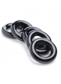 Комплект из 5 черных эрекционных колец для мошонки Ring Master Custom Ball Stretcher Kit - XR Brands - в Кирове купить с доставкой