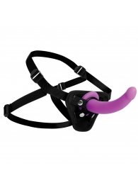 Лиловый поясной страпон Navigator Silicone G-Spot Dildo with Harness - 17,8 см. - XR Brands - купить с доставкой в Кирове