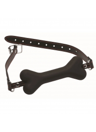 Черный кляп в форме косточки Hound Adjustable Dog Bone Gag - XR Brands - купить с доставкой в Кирове
