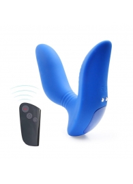 Синий вибромассажер простаты 3,5’’ Remote Control Curve P-spot Massager - 12 см. - Erokay - в Кирове купить с доставкой