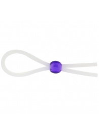 Прозрачное лассо с фиолетовой бусиной SILICONE COCK RING WITH BEAD LAVENDER - NMC - в Кирове купить с доставкой