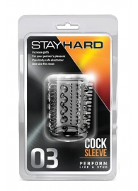 Прозрачная насадка с шипами и шишечками STAY HARD COCK SLEEVE 03 CLEAR - Blush Novelties - в Кирове купить с доставкой