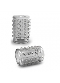 Прозрачная насадка с шипами и шишечками STAY HARD COCK SLEEVE 03 CLEAR - Blush Novelties - в Кирове купить с доставкой