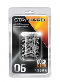 Прозрачная насадка с объёмными чёрточками STAY HARD COCK SLEEVE 06 CLEAR - Blush Novelties - в Кирове купить с доставкой