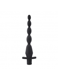 Черная анальная елочка с вибрацией Vibrating Butt Beads - 22 см. - Selopa