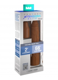 Коричневая насадка на член 2  Silicone X-tension - 20,3 см. - Pipedream - в Кирове купить с доставкой
