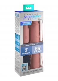 Телесная вибронасадка на член 3  Vibrating Mega X-tension with Remote - 22,9 см. - Pipedream - в Кирове купить с доставкой