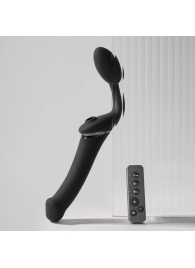 Черный безремневой вибрострапон Strap-On-Me Multi Orgasm Size XL - Strap-on-me - купить с доставкой в Кирове