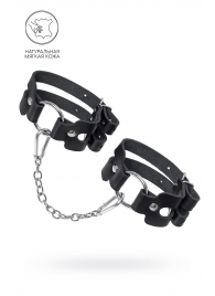 Черные кожаные оковы из двух ремешков - Pecado - купить с доставкой в Кирове