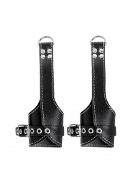 Черные подвесы с белой строчкой - Pecado - купить с доставкой в Кирове