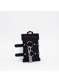 Черно-красные кожаные оковы - Crazy Handmade - купить с доставкой в Кирове