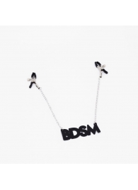 Зажимы на соски с кожаной подвеской BDSM - Crazy Handmade - купить с доставкой в Кирове