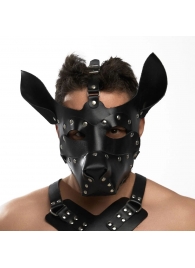 Черная кожаная маска «Собака» - Crazy Handmade - купить с доставкой в Кирове