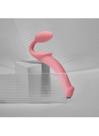 Розовый безремневой страпон Strap-on-me Semi-Realistic Bendable Strap-On size M - Strap-on-me - купить с доставкой в Кирове