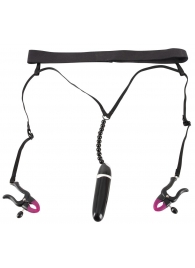 Женские вибростринги с зажимами для половых губ Spreader String with Vibrator - Orion - купить с доставкой в Кирове