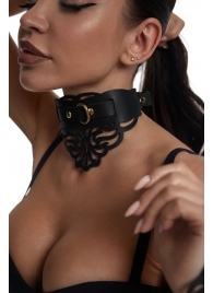 Фигурный чокер с узорами и золотистой фурнитурой - Crazy Handmade - купить с доставкой в Кирове