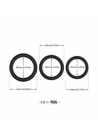 Набор из 3 черных эрекционных колец Stay Hard - Boys of Toys - в Кирове купить с доставкой